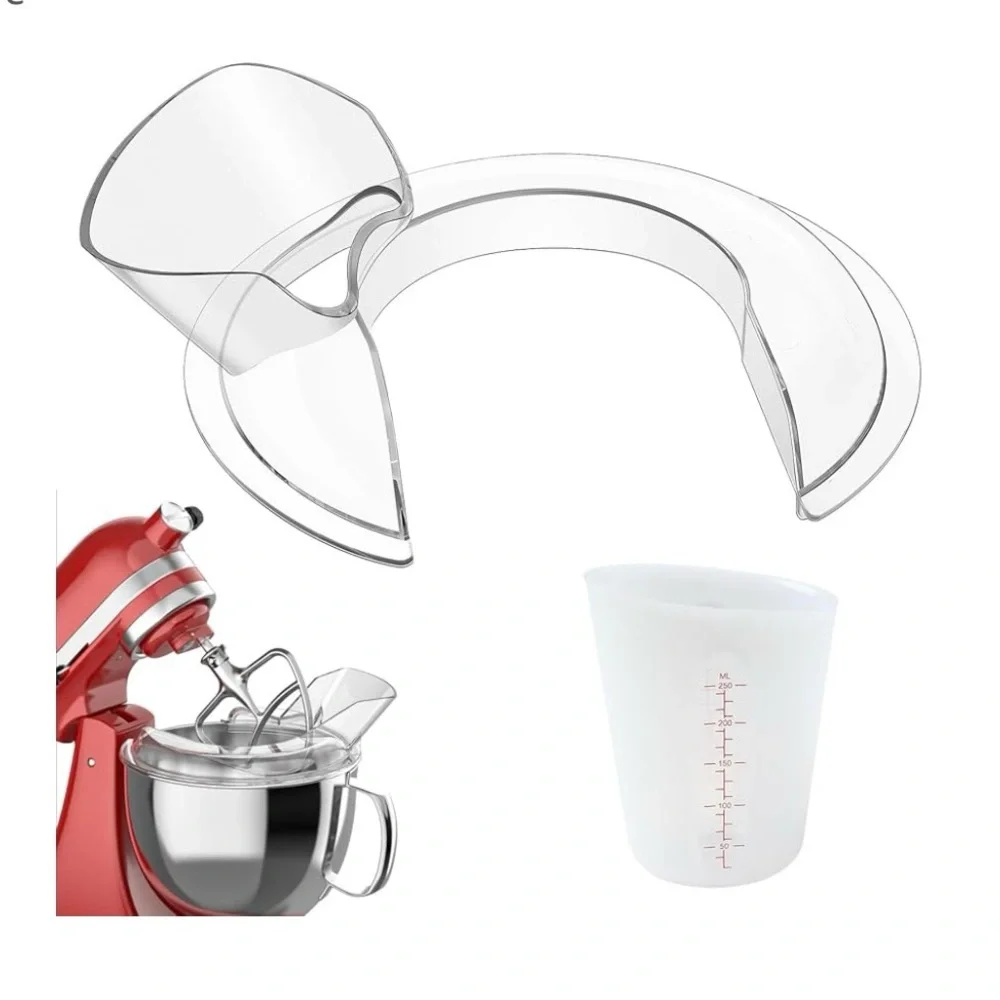 Pouring Shield and Measuring Cup Accessory For Mixer  Kitchen‎ Aid Compatible